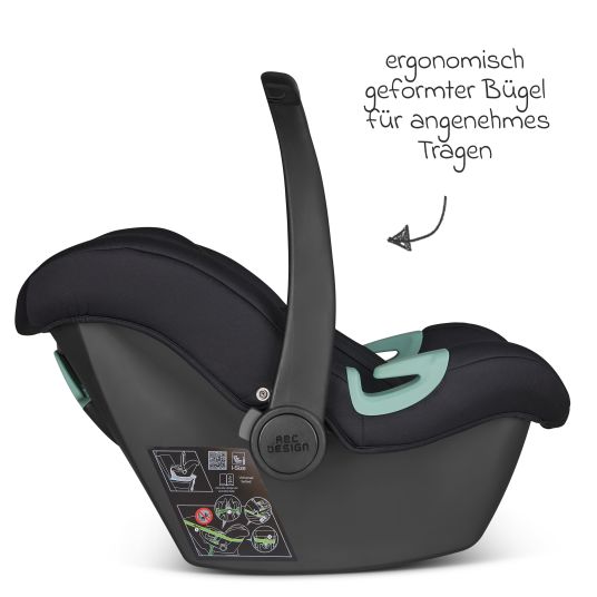 ABC Design Tulip i-Size infant car seat from birth - 15 months (45 cm - 85 cm) incl. sun canopy & seat reducer - Black