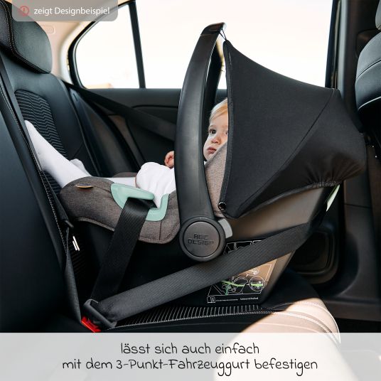 ABC Design Tulip i-Size infant car seat from birth - 15 months (45 cm - 85 cm) incl. sun canopy & seat reducer - Black