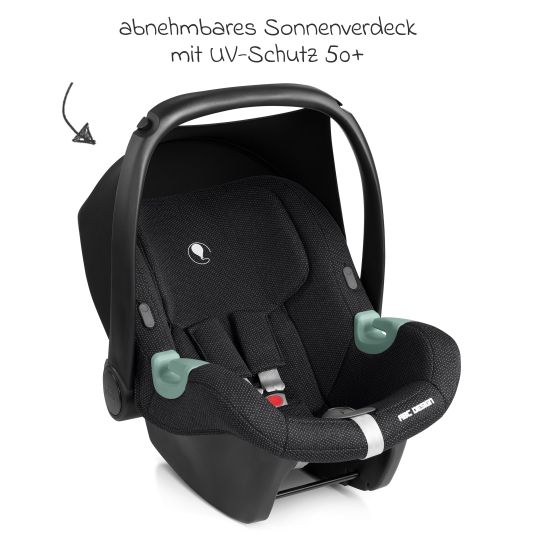 ABC Design Tulip i-Size infant car seat from birth - 15 months (45 cm - 85 cm) incl. sun canopy & seat reducer - Bubble