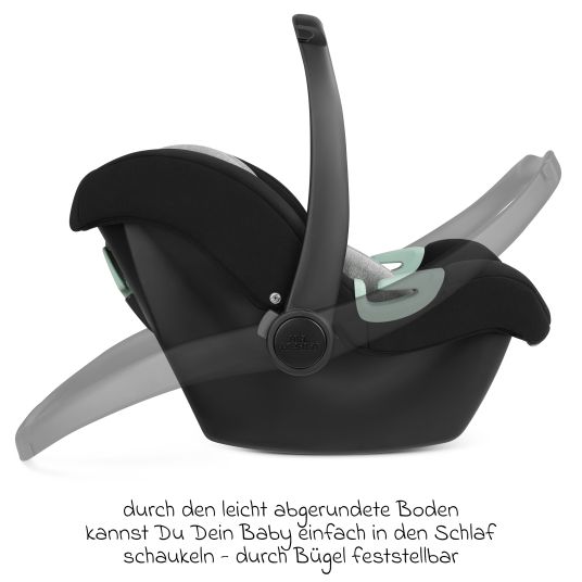 ABC Design Babyschale Tulip i-Size ab Geburt - 15 Monate (45 cm - 85 cm) inkl. Sonnenverdeck & Sitzverkleinerer - Graphite