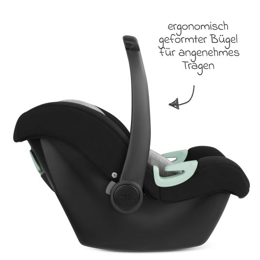 ABC Design Babyschale Tulip i-Size ab Geburt - 15 Monate (45 cm - 85 cm) inkl. Sonnenverdeck & Sitzverkleinerer - Graphite