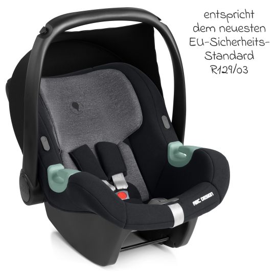 ABC Design Tulip i-Size infant car seat from birth - 15 months (45 cm - 85 cm) incl. sun canopy & seat reducer - Graphite