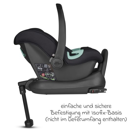 ABC Design Babyschale Tulip i-Size ab Geburt - 15 Monate (45 cm - 85 cm) inkl. Sonnenverdeck & Sitzverkleinerer - Graphite