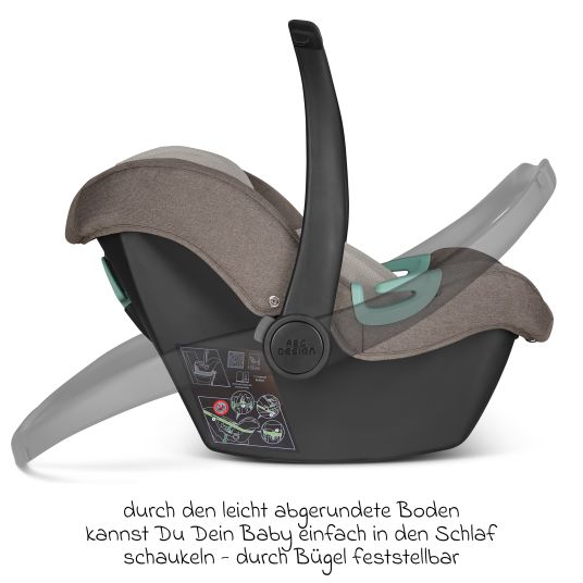 ABC Design Babyschale Tulip i-Size ab Geburt - 15 Monate (45 cm - 85 cm) inkl. Sonnenverdeck & Sitzverkleinerer - Nature