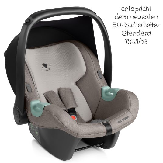 ABC Design Tulip i-Size infant car seat from birth - 15 months (45 cm - 85 cm) incl. sun canopy & seat reducer - Nature