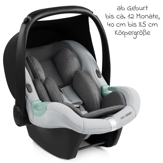 ABC Design Babyschale Tulip i-Size ab Geburt - 15 Monate (45 cm - 85 cm) inkl. Sonnenverdeck & Sitzverkleinerer - Pearl