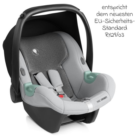 ABC Design Tulip i-Size infant car seat from birth - 15 months (45 cm - 85 cm) incl. sun canopy & seat reducer - Pearl