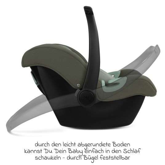 ABC Design Babyschale Tulip i-Size ab Geburt - 15 Monate (45 cm - 85 cm) inkl. Sonnenverdeck & Sitzverkleinerer - Sage