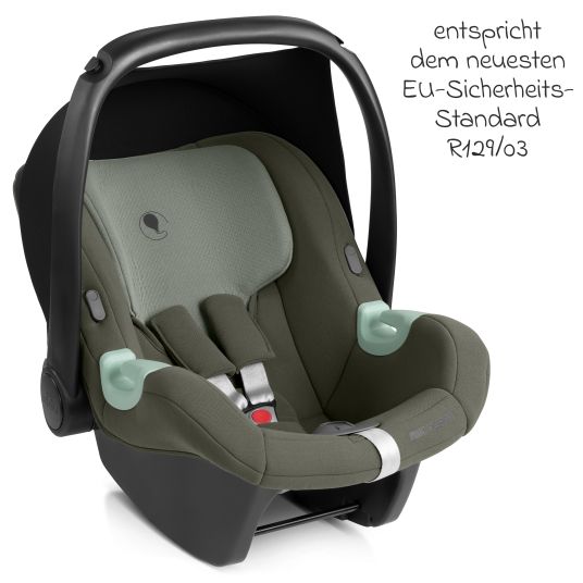 ABC Design Tulip i-Size infant car seat from birth - 15 months (45 cm - 85 cm) incl. sun canopy & seat reducer - Sage