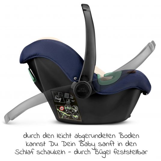 ABC Design Baby car seat Tulip incl. additional hood (car seat group 0+) - Diamond Edition - Navy