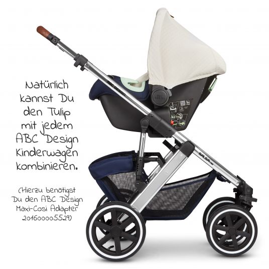 ABC Design Babyschale Tulip inkl. Zusatzverdeck (Autositz Gruppe 0+) - Diamond Edition - Navy