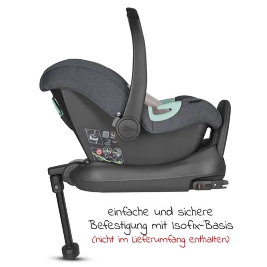 ABC Design Babyschale Tulip inkl. Zusatzverdeck (Autositz Gruppe 0+ / i-Size) - Diamond Edition - Bubble