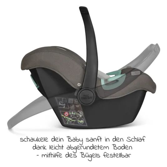 ABC Design Babyschale Tulip inkl. Zusatzverdeck (Autositz Gruppe 0+ / i-Size) - Diamond Edition - Herb