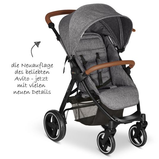 ABC Design Buggy & Stroller Avito - Style (with recline function, slider height adjustable) - Street Light Grey