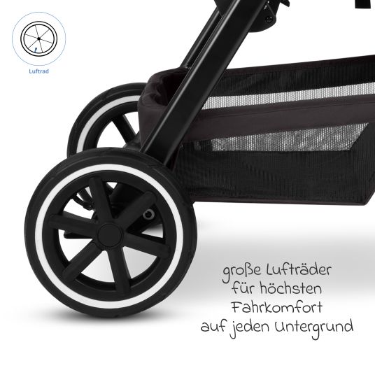 ABC Design Buggy & pushchair Avus 2 Air with pneumatic wheels, one-hand folding and height-adjustable push bar - Falcon