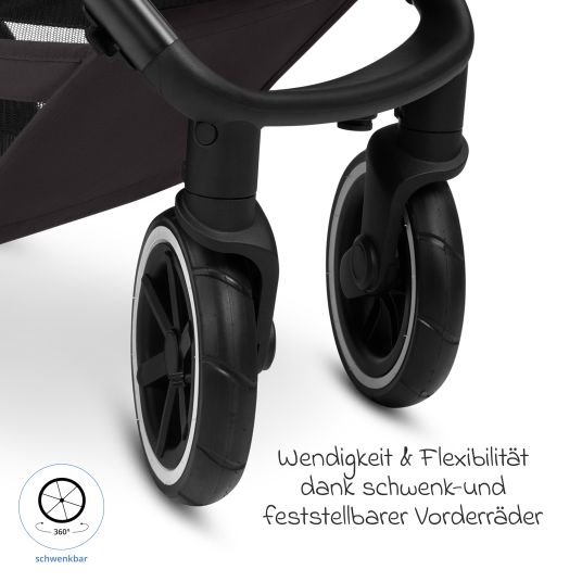 ABC Design Buggy & pushchair Avus 2 Air with pneumatic wheels, one-hand folding and height-adjustable push bar - Falcon