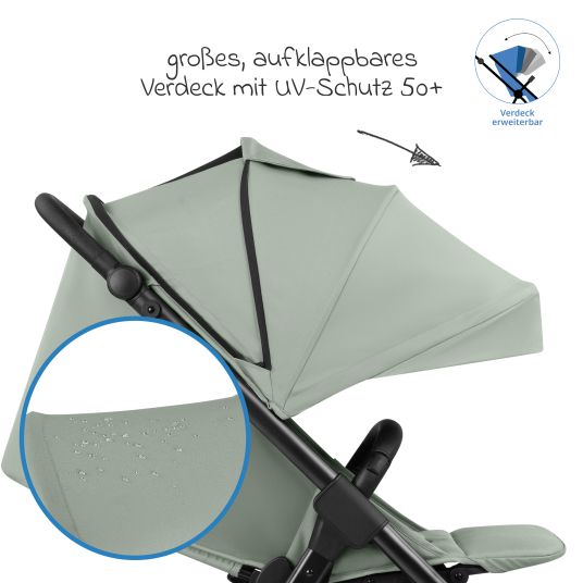 ABC Design Buggy & pushchair Avus 2 Air with pneumatic wheels, one-hand folding and height-adjustable push bar - Pine