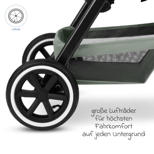 ABC Design Buggy & pushchair Avus 2 Air with pneumatic wheels, one-hand folding and height-adjustable push bar - Pine