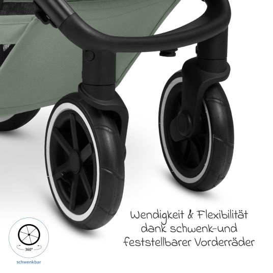 ABC Design Buggy & pushchair Avus 2 Air with pneumatic wheels, one-hand folding and height-adjustable push bar - Pine