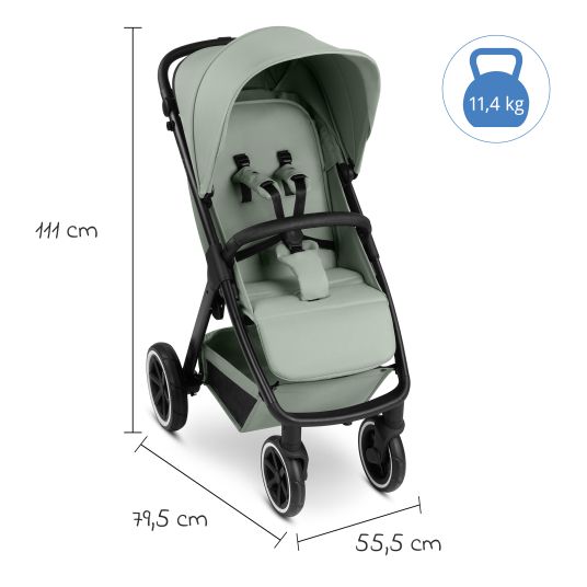 ABC Design Buggy & pushchair Avus 2 Air with pneumatic wheels, one-hand folding and height-adjustable push bar - Pine