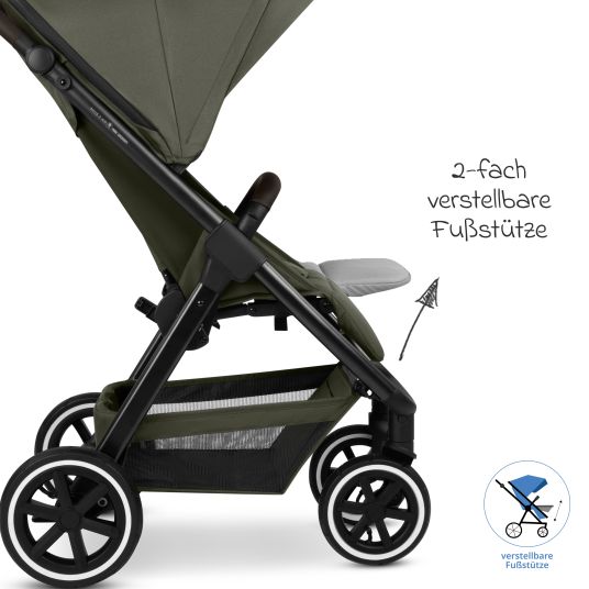 ABC Design Buggy & pushchair Avus 2 Air with pneumatic wheels, one-hand folding and height-adjustable push bar - Pure - Avocado