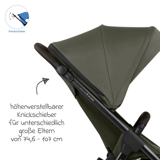 ABC Design Buggy & Sportwagen Avus 2 Air mit Lufträdern, Einhand-Faltung und höhenverstellbarem Schieber - Pure - Avocado