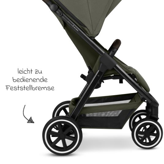 ABC Design Buggy & pushchair Avus 2 Air with pneumatic wheels, one-hand folding and height-adjustable push bar - Pure - Avocado