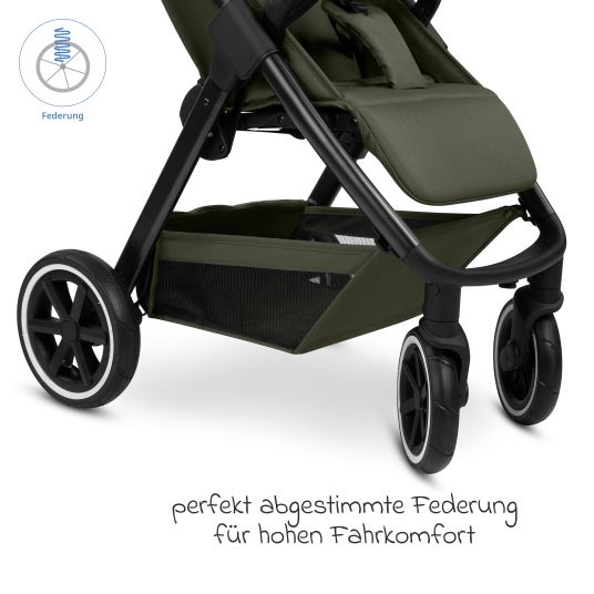 ABC Design Buggy & pushchair Avus 2 Air with pneumatic wheels, one-hand folding and height-adjustable push bar - Pure - Avocado