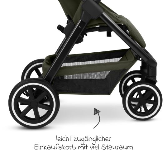 ABC Design Buggy & pushchair Avus 2 Air with pneumatic wheels, one-hand folding and height-adjustable push bar - Pure - Avocado