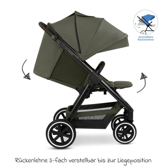 ABC Design Buggy & pushchair Avus 2 Air with pneumatic wheels, one-hand folding and height-adjustable push bar - Pure - Avocado