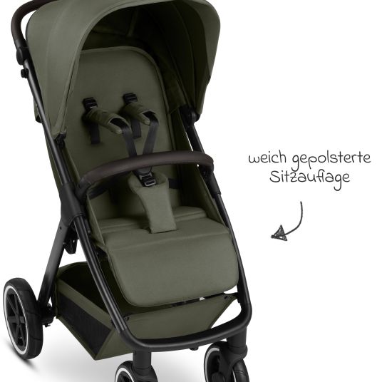 ABC Design Buggy & pushchair Avus 2 Air with pneumatic wheels, one-hand folding and height-adjustable push bar - Pure - Avocado