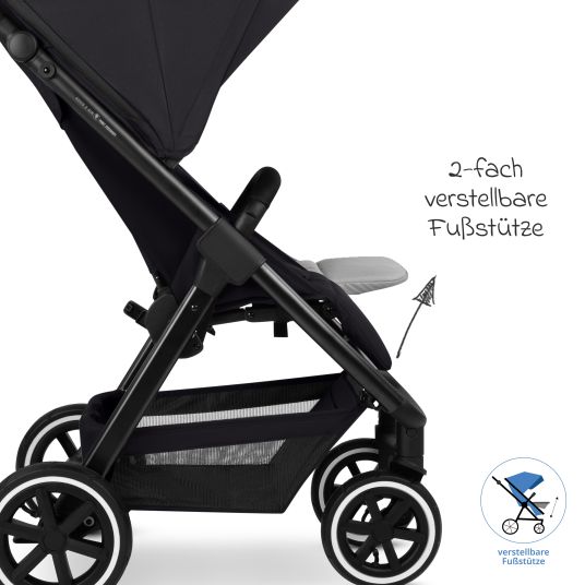 ABC Design Buggy & pushchair Avus 2 Air with pneumatic wheels, one-hand folding and height-adjustable push bar - Pure - Coal