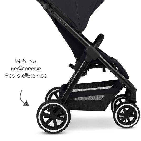 ABC Design Buggy & pushchair Avus 2 Air with pneumatic wheels, one-hand folding and height-adjustable push bar - Pure - Coal