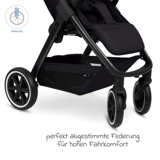 ABC Design Buggy & pushchair Avus 2 Air with pneumatic wheels, one-hand folding and height-adjustable push bar - Pure - Coal