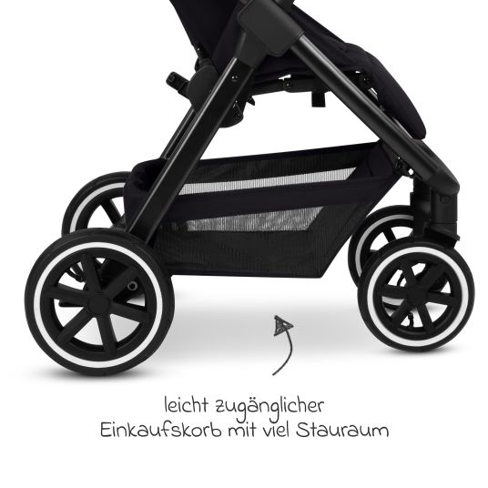 ABC Design Buggy & pushchair Avus 2 Air with pneumatic wheels, one-hand folding and height-adjustable push bar - Pure - Coal