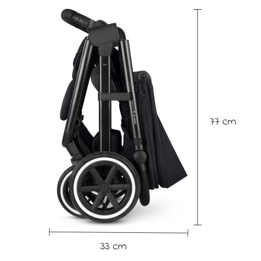 ABC Design Buggy & pushchair Avus 2 Air with pneumatic wheels, one-hand folding and height-adjustable push bar - Pure - Coal