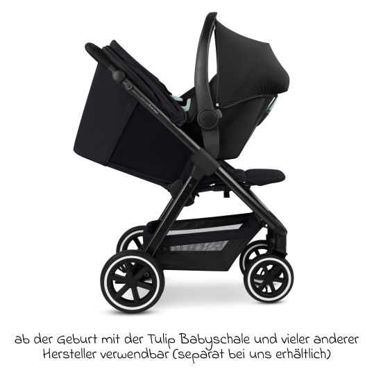 ABC Design Buggy & pushchair Avus 2 Air with pneumatic wheels, one-hand folding and height-adjustable push bar - Pure - Coal