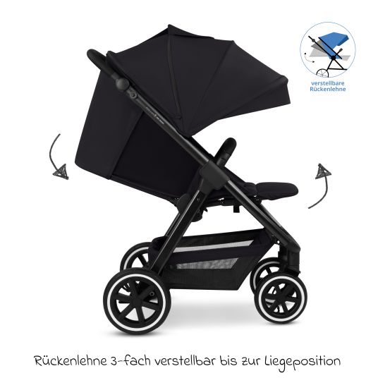 ABC Design Buggy & pushchair Avus 2 Air with pneumatic wheels, one-hand folding and height-adjustable push bar - Pure - Coal