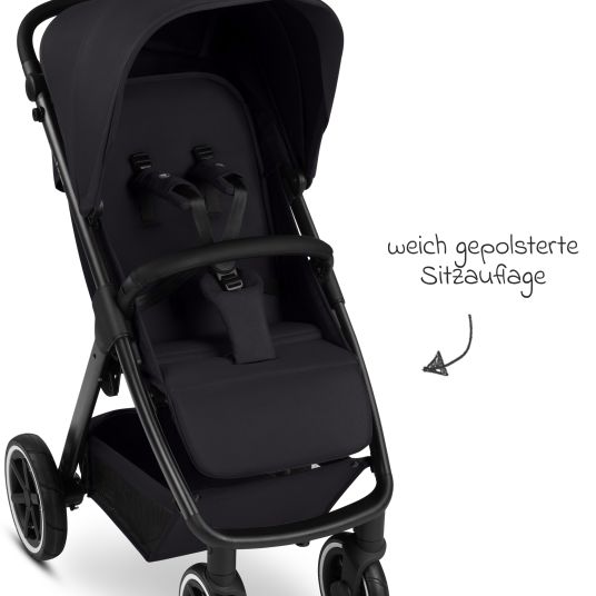 ABC Design Buggy & pushchair Avus 2 Air with pneumatic wheels, one-hand folding and height-adjustable push bar - Pure - Coal