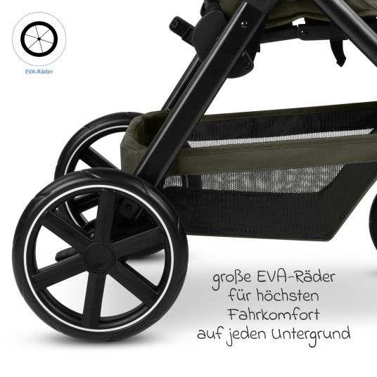 ABC Design Buggy & pushchair Avus 2 with one-hand folding and height-adjustable push bar - Pure - Avocado