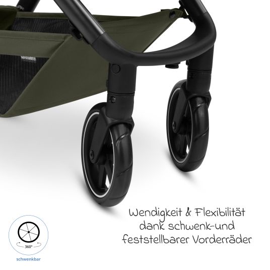 ABC Design Buggy & pushchair Avus 2 with one-hand folding and height-adjustable push bar - Pure - Avocado