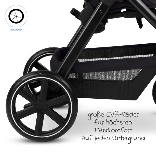 ABC Design Buggy & pushchair Avus 2 with one-hand folding and height-adjustable push bar - Pure - Coal