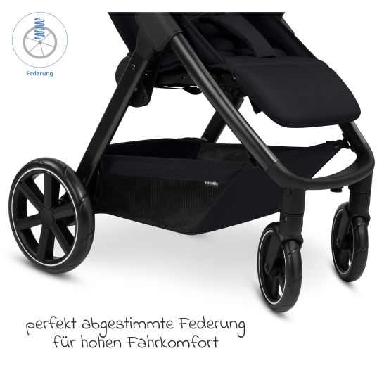 ABC Design Buggy & pushchair Avus 2 with one-hand folding and height-adjustable push bar - Pure - Coal