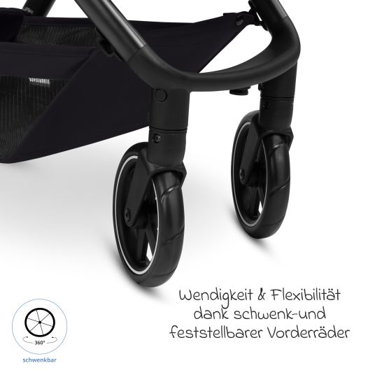 ABC Design Buggy & pushchair Avus 2 with one-hand folding and height-adjustable push bar - Pure - Coal