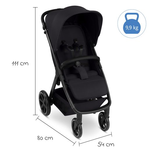 ABC Design Buggy & pushchair Avus 2 with one-hand folding and height-adjustable push bar - Pure - Coal