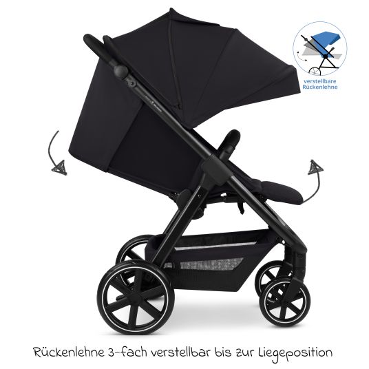 ABC Design Buggy & pushchair Avus 2 with one-hand folding and height-adjustable push bar - Pure - Coal