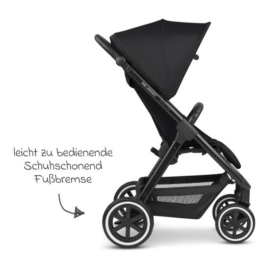 ABC Design Buggy & Sportwagen Avus Air inkl. Reboarder Pearl Pro 2 - mit Lufträdern, Einhand-Faltung und höhenverstellbarem Schieber (bis 25 kg belastbar) - Ink