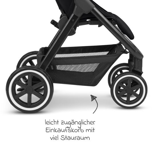 ABC Design Buggy & Sportwagen Avus Air inkl. Reboarder Pearl Pro 2 - mit Lufträdern, Einhand-Faltung und höhenverstellbarem Schieber (bis 25 kg belastbar) - Ink