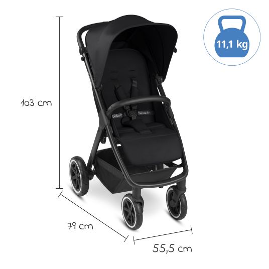 ABC Design Buggy & Sportwagen Avus Air inkl. Reboarder Pearl Pro 2 - mit Lufträdern, Einhand-Faltung und höhenverstellbarem Schieber (bis 25 kg belastbar) - Ink