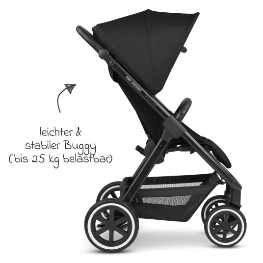 ABC Design Buggy & Sportwagen Avus Air inkl. Reboarder Pearl Pro 2 - mit Lufträdern, Einhand-Faltung und höhenverstellbarem Schieber (bis 25 kg belastbar) - Ink